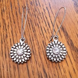 💥Round Silver Geo Earrings